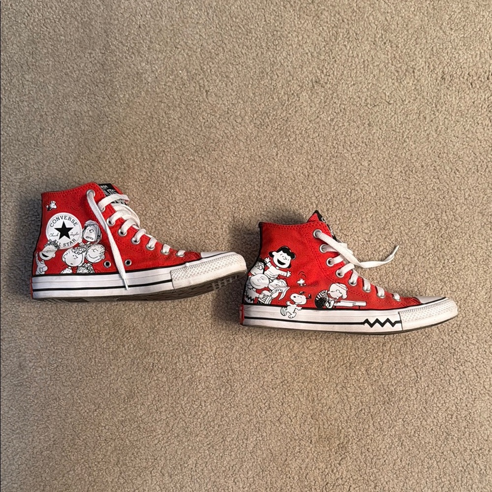 Converse Red and White High-Top Sneakers